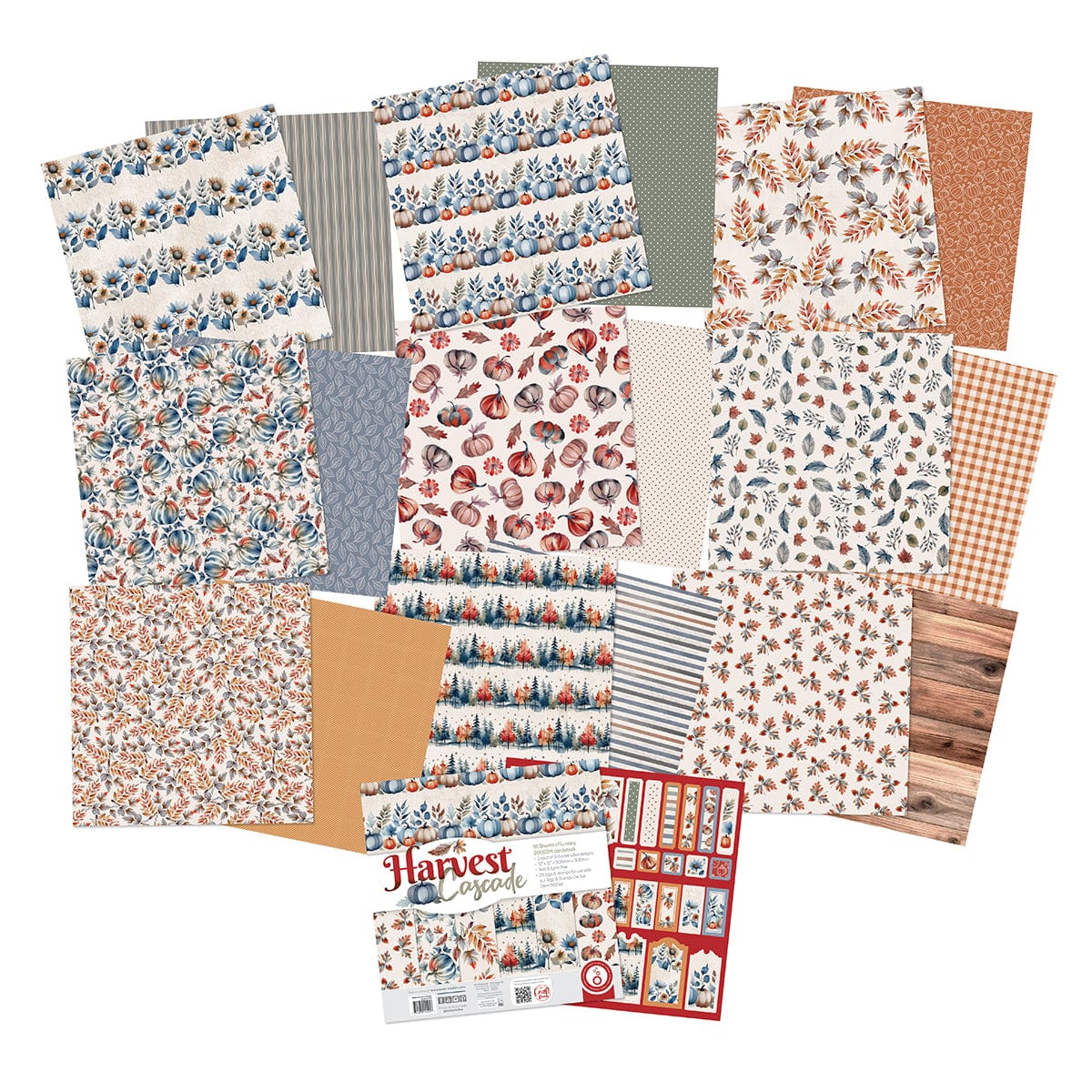 Tonic Studios Printed Papers Harvest Cascade Patterned Paper Pad & Foiled Toppers Collection - DB154
