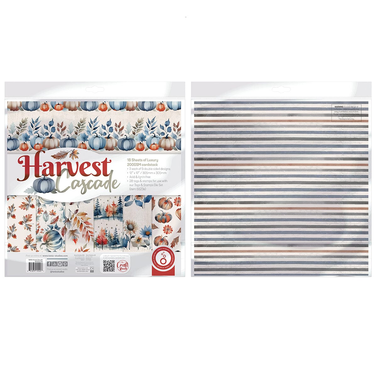 Tonic Studios Printed Papers Harvest Cascade Patterned Paper Pad & Foiled Toppers Collection - DB154