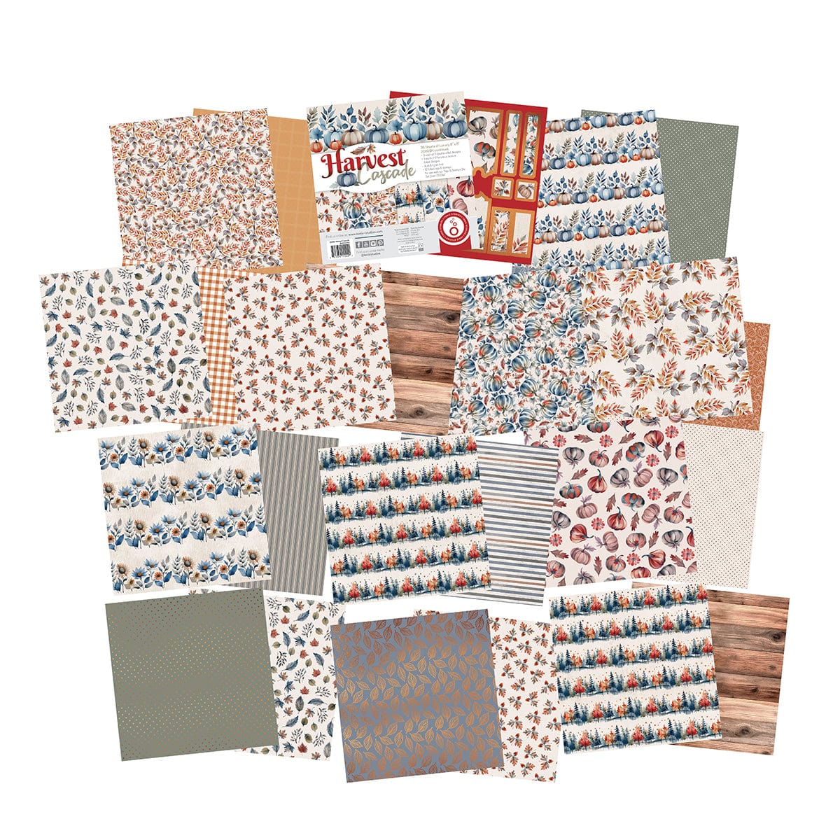 Tonic Studios Printed Papers Harvest Cascade Patterned Paper Pad & Foiled Toppers Collection - DB154