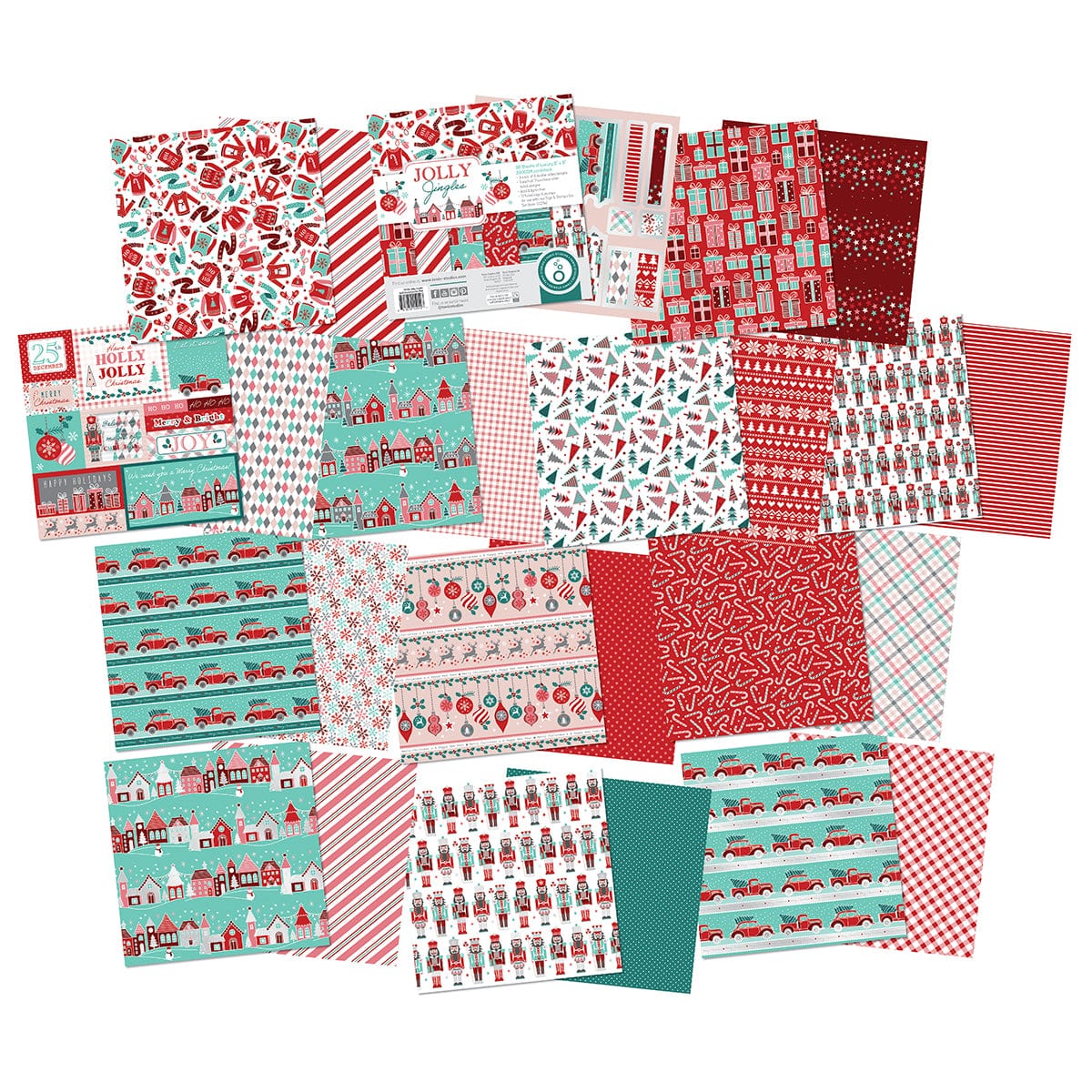 Tonic Studios Printed Papers Jolly Jingles 8" x 8" Patterned Paper Pad - 5912e