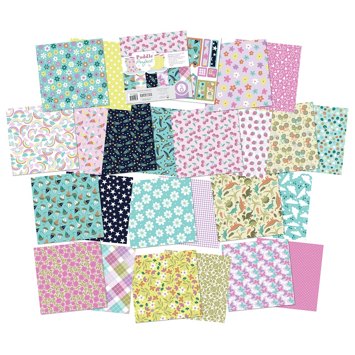 Tonic Studios Printed Papers Puddle Perfect 8" x 8" Patterned Paper Pad - 5933e