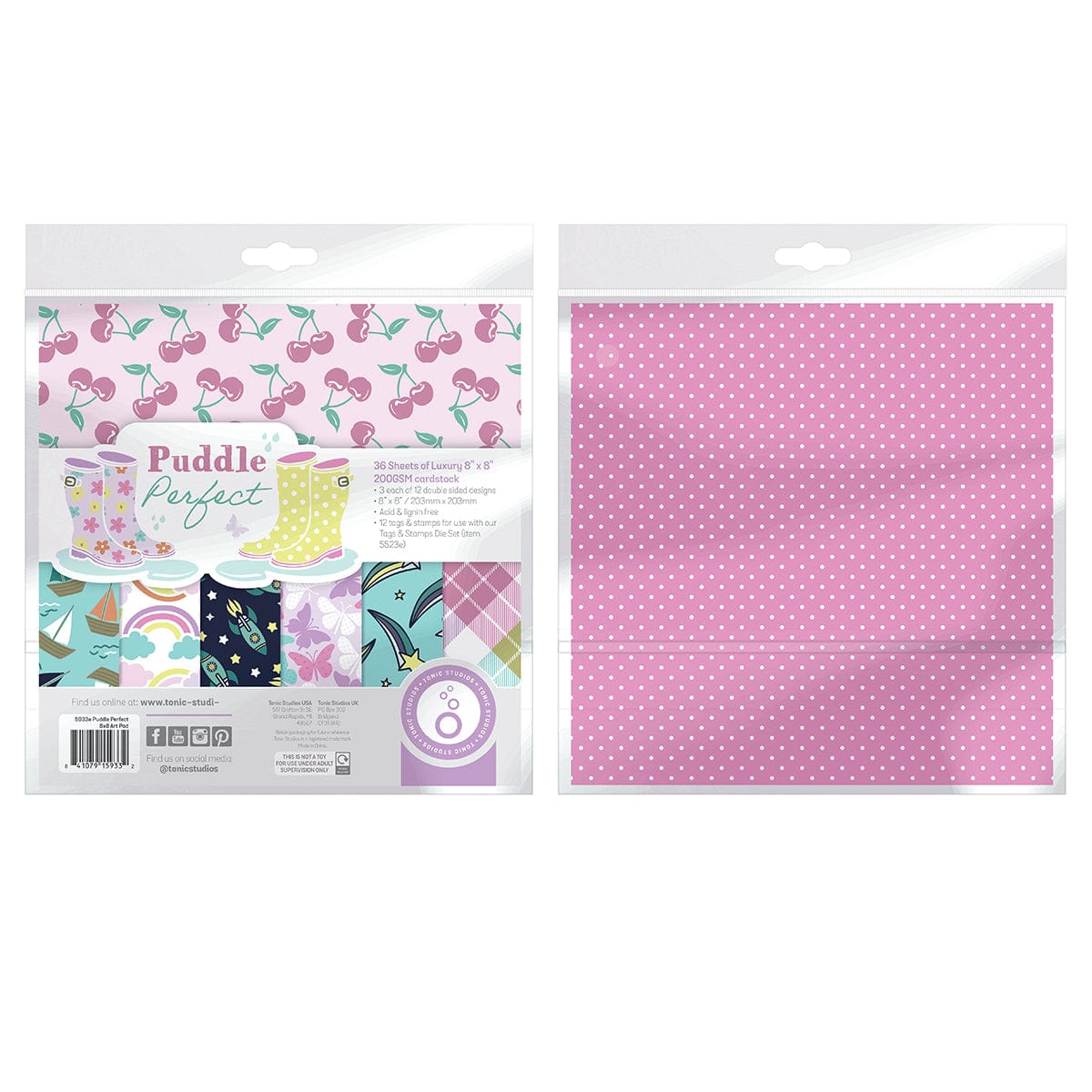 Tonic Studios Printed Papers Puddle Perfect 8" x 8" Patterned Paper Pad - 5933e