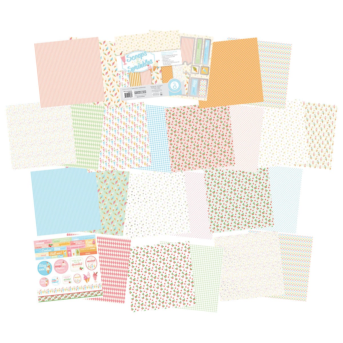 Tonic Studios Printed Papers Scoops & Sprinkles 8" x 8" Patterned Paper Pad - 5660E