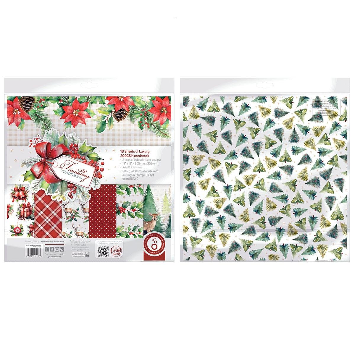 Tonic Studios Printed Papers Twinkling Traditions 12" x 12" Patterned Paper Pad - 5915e