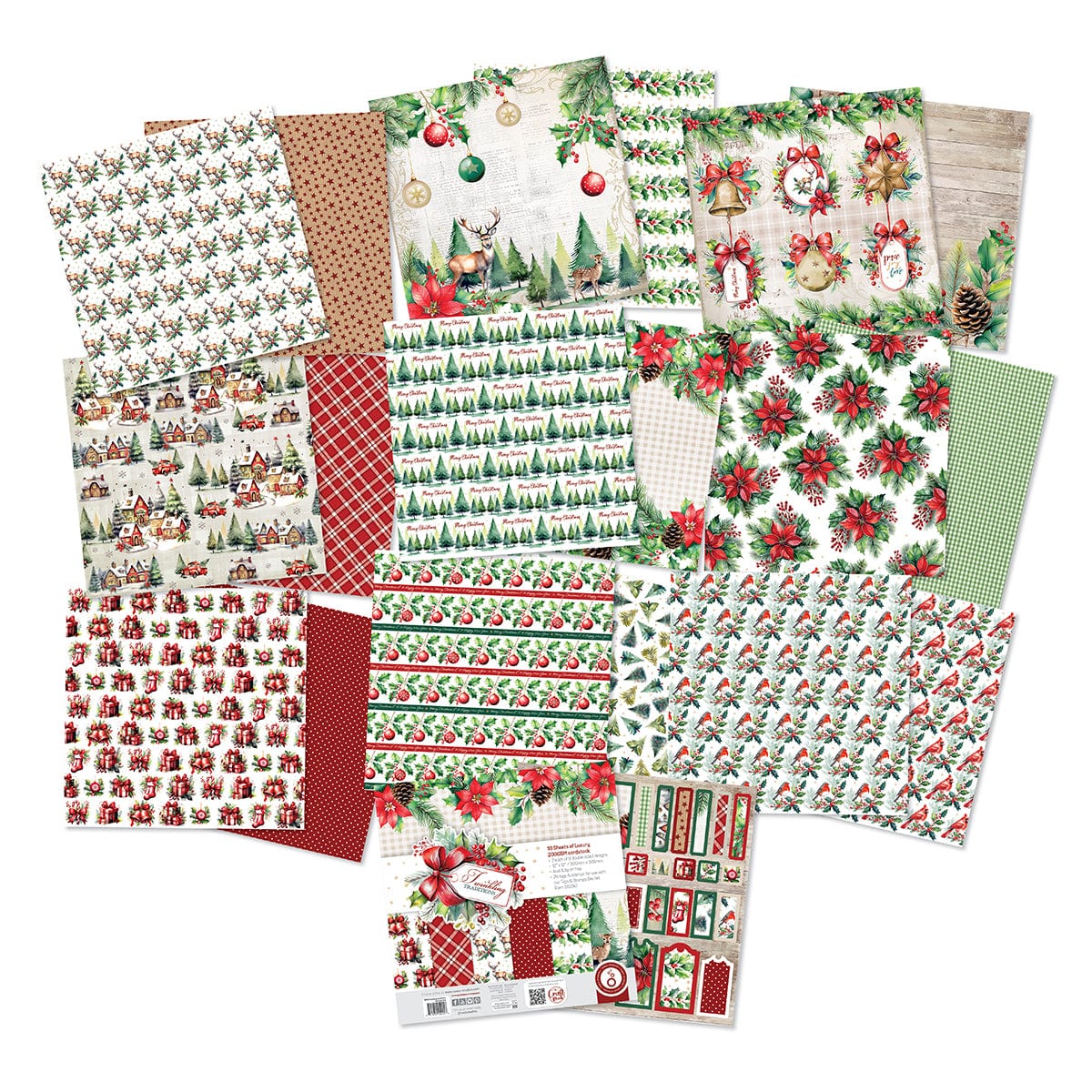 Tonic Studios Printed Papers Twinkling Traditions 12" x 12" Patterned Paper Pad - 5915e