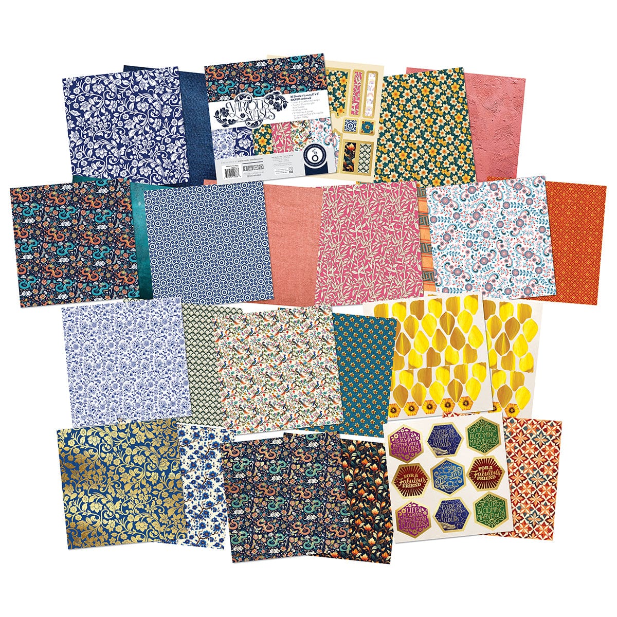 Tonic Studios Printed Papers Various Vases 8" x 8" Patterned Paper Pad - 5866E