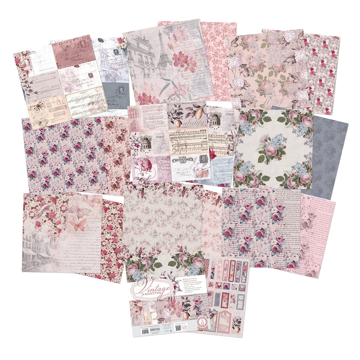 Tonic Studios Printed Papers Vintage Vignettes 12" x 12" Patterned Paper Pad - 5752e