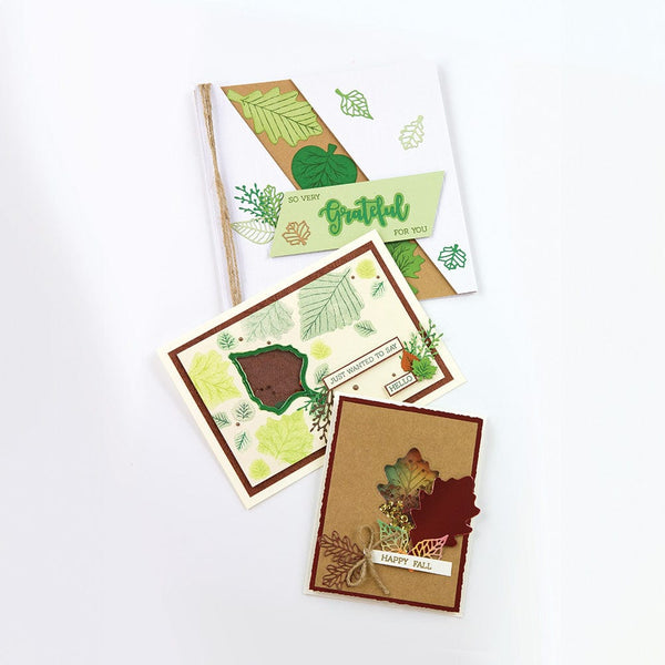 Tonic Studios Shaker Creator Golden Falling Leaves Stamp Set - 5149e