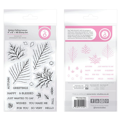 Tonic Studios Shaker Creator Golden Falling Leaves Stamp Set - 5149e