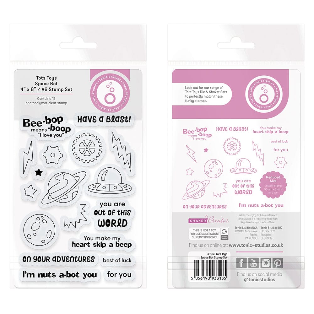 Tonic Studios Shaker Creator Tonic Studios - Shaker Creator - Tots Toys Space Bots Stamp Set - 3313E