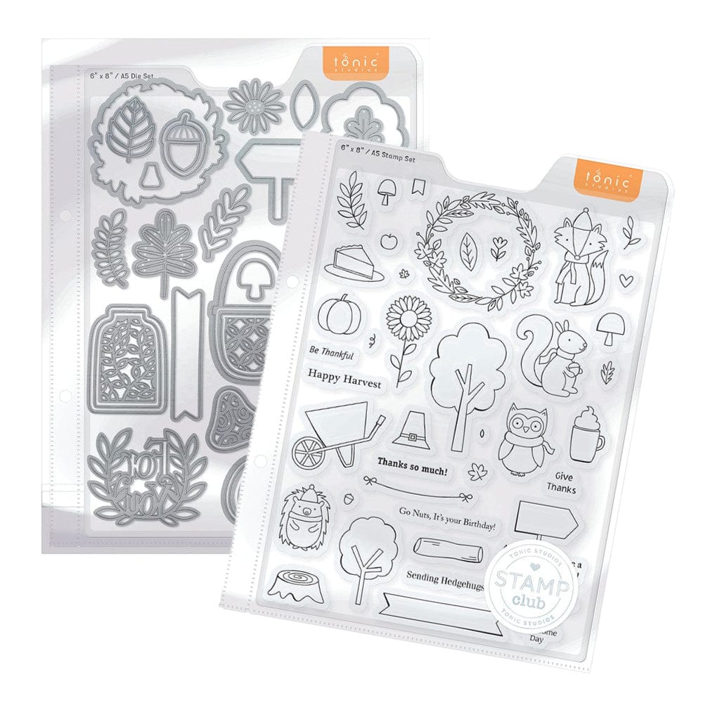 Tonic Studios Stamp Club Stamp Club - Woodland Harvest - Stamp & Die Set - SC31