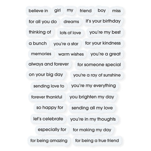 Tonic Studios Stamps A Selection of Sentiments Stamp Set - 5581e