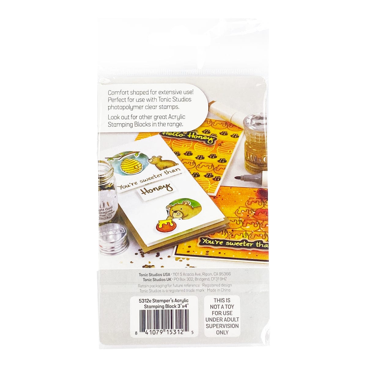 Tonic Studios Stamps Crafter's Acrylic Stamping Block 3"x4"- 5312e
