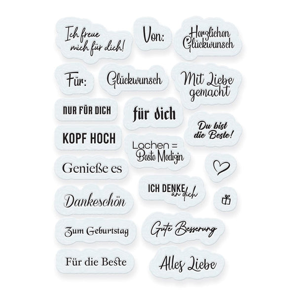 Tonic Studios Stamps Dainty Delight Box German Sentiment Stamps - 4787e
