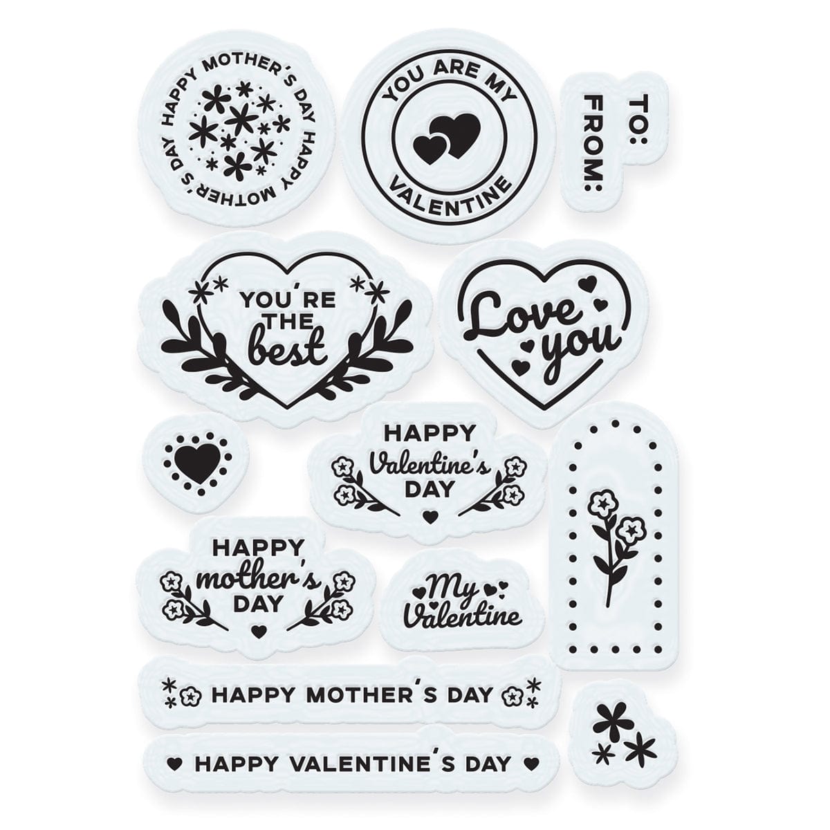 Tonic Studios Stamps Tonic Studios Mother's Day & Valentine Day Tag Stamp Set - 5460e