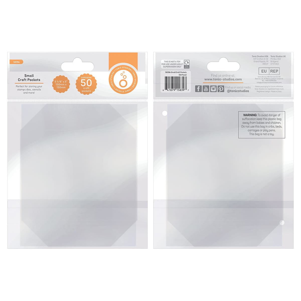 Tonic Studios Storage 5.1" x 5.1" Small Craft Storage Pockets - 50 Pack