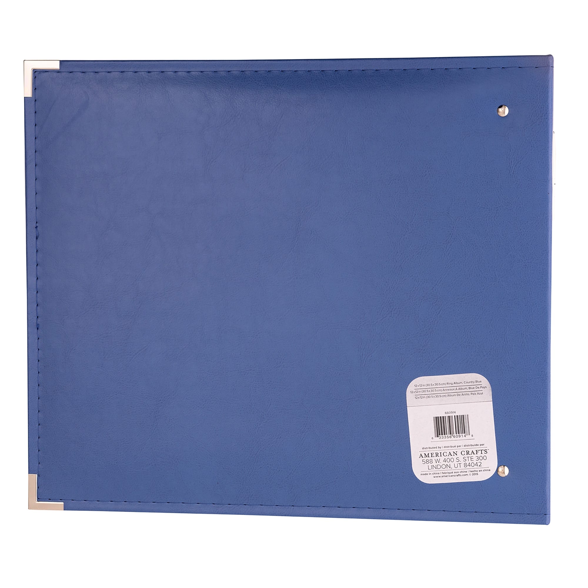We R Makers Albums We R Makers - 12" x 12" Faux Leather D-Ring Photo Album - Country Blue