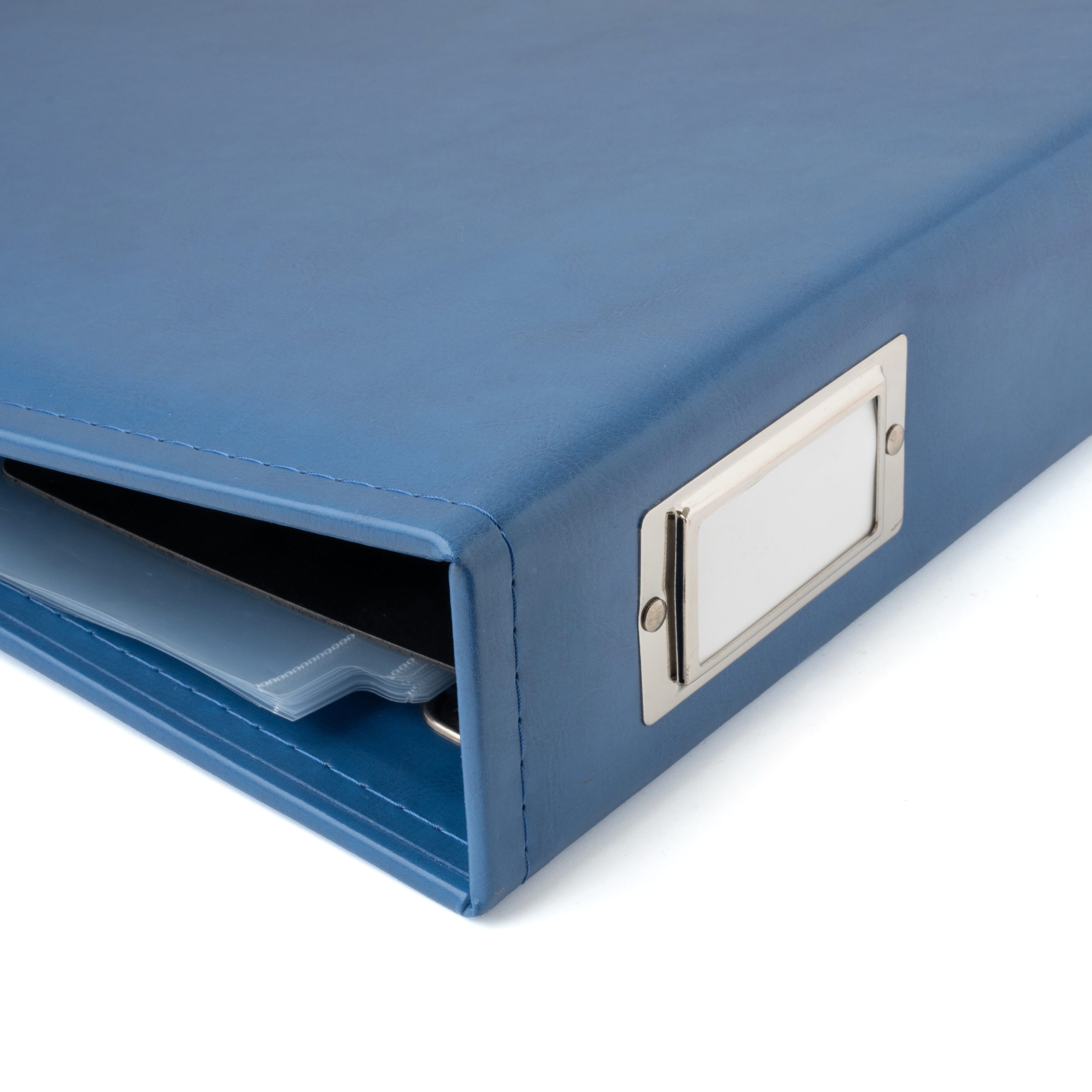 We R Makers Albums We R Makers - 12" x 12" Faux Leather D-Ring Photo Album - Country Blue