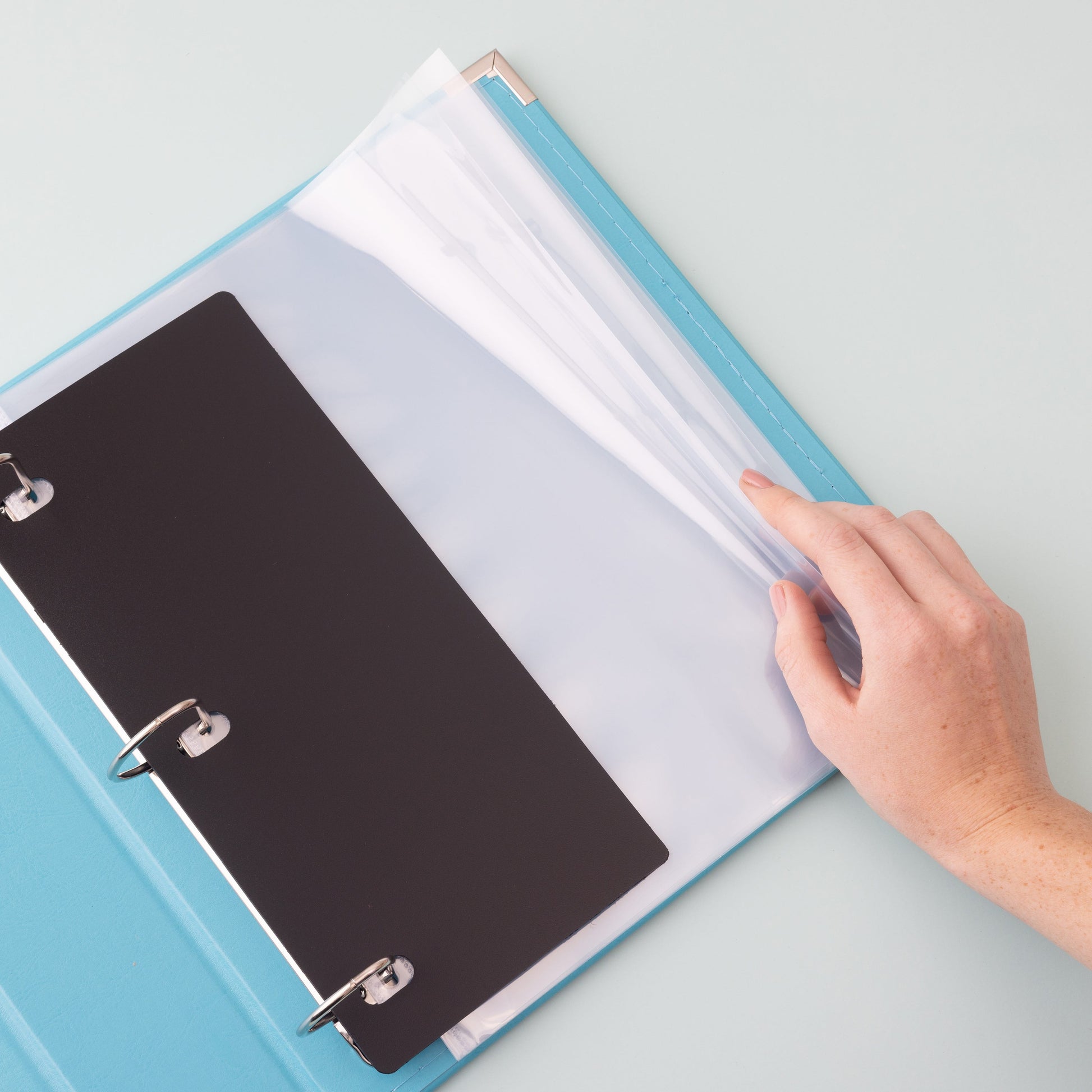 We R Makers Albums We R Makers - 8.5" x 11" Faux Leather D-Ring Photo Album - Aqua