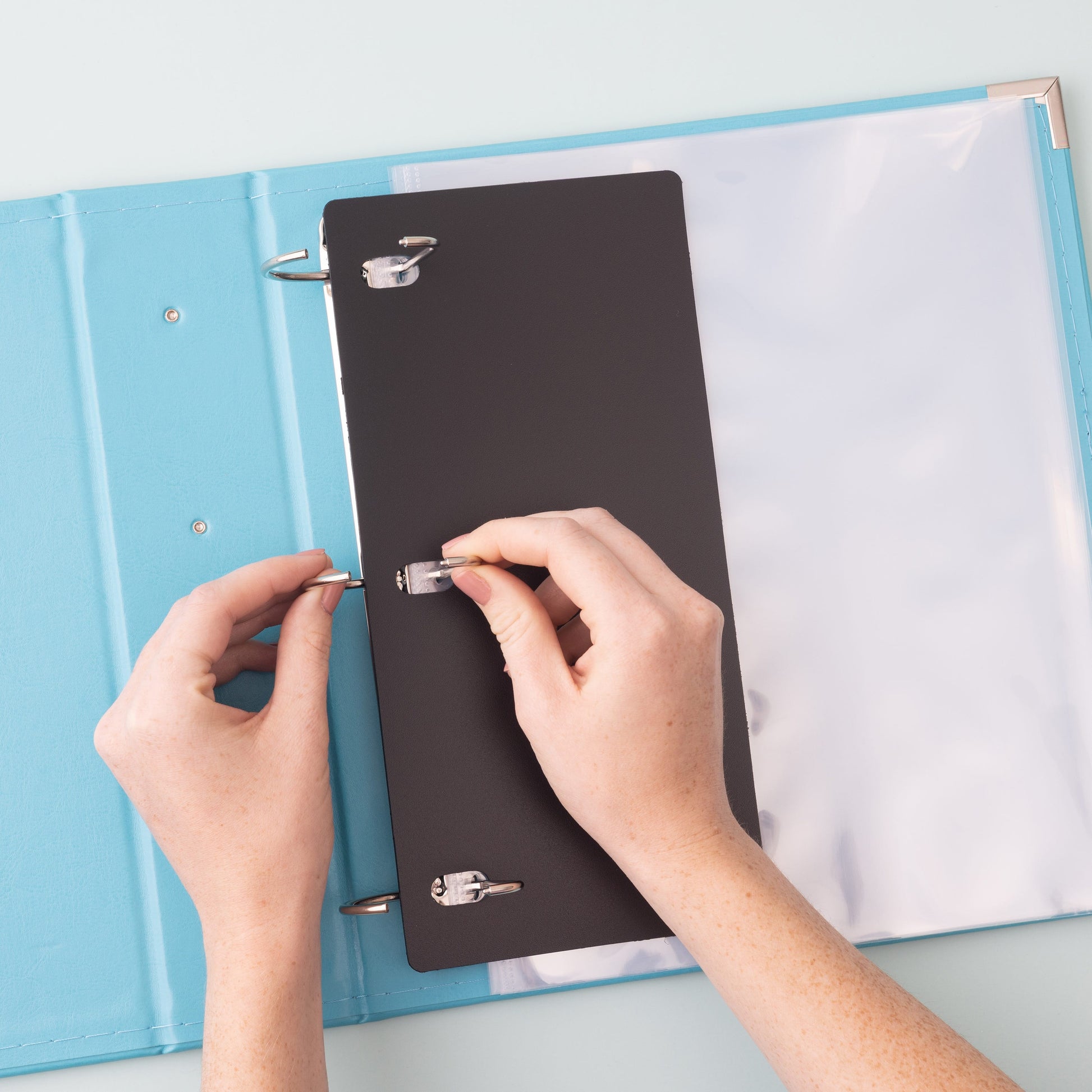 We R Makers Albums We R Makers - 8.5" x 11" Faux Leather D-Ring Photo Album - Aqua