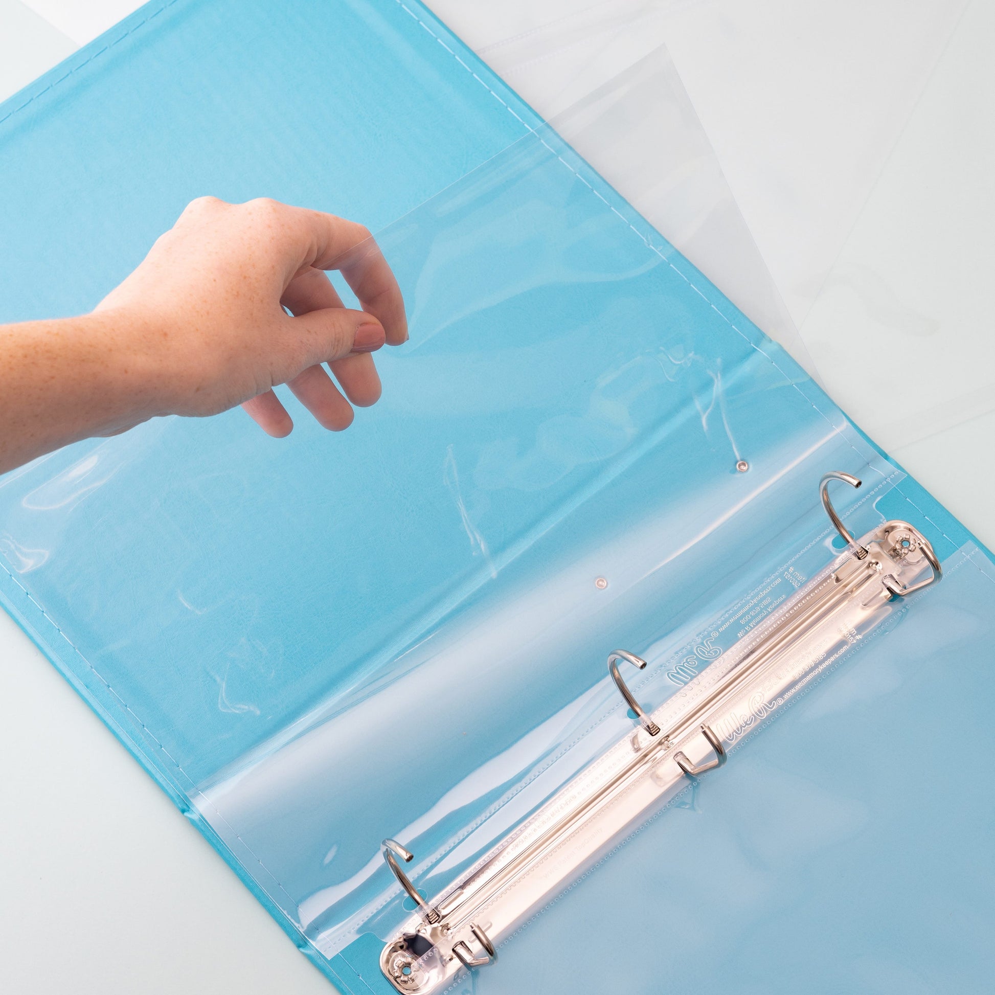We R Makers Albums We R Makers - 8.5" x 11" Faux Leather D-Ring Photo Album - Aqua
