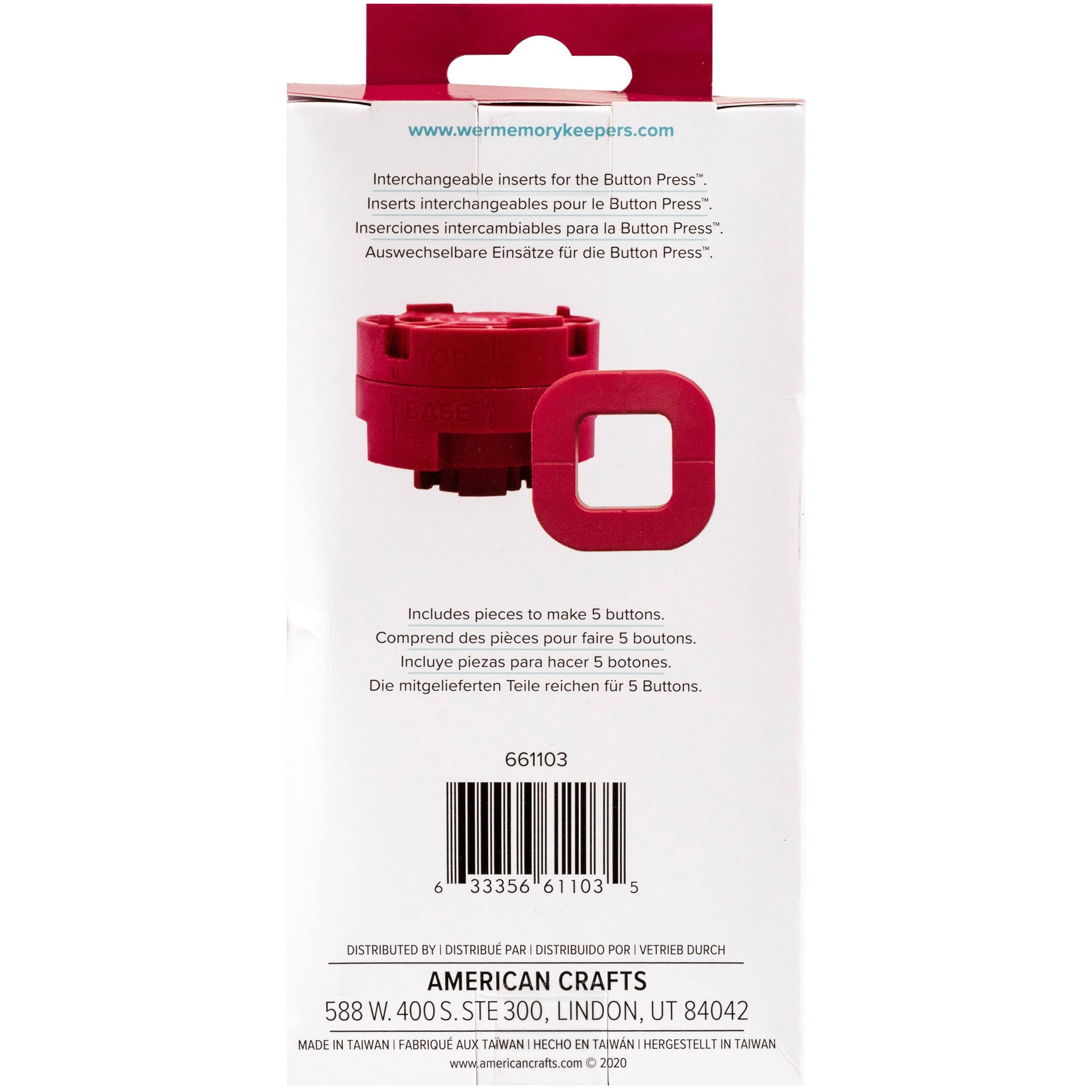 We R Makers Button Inserts We R Makers - Square Button Press Insert