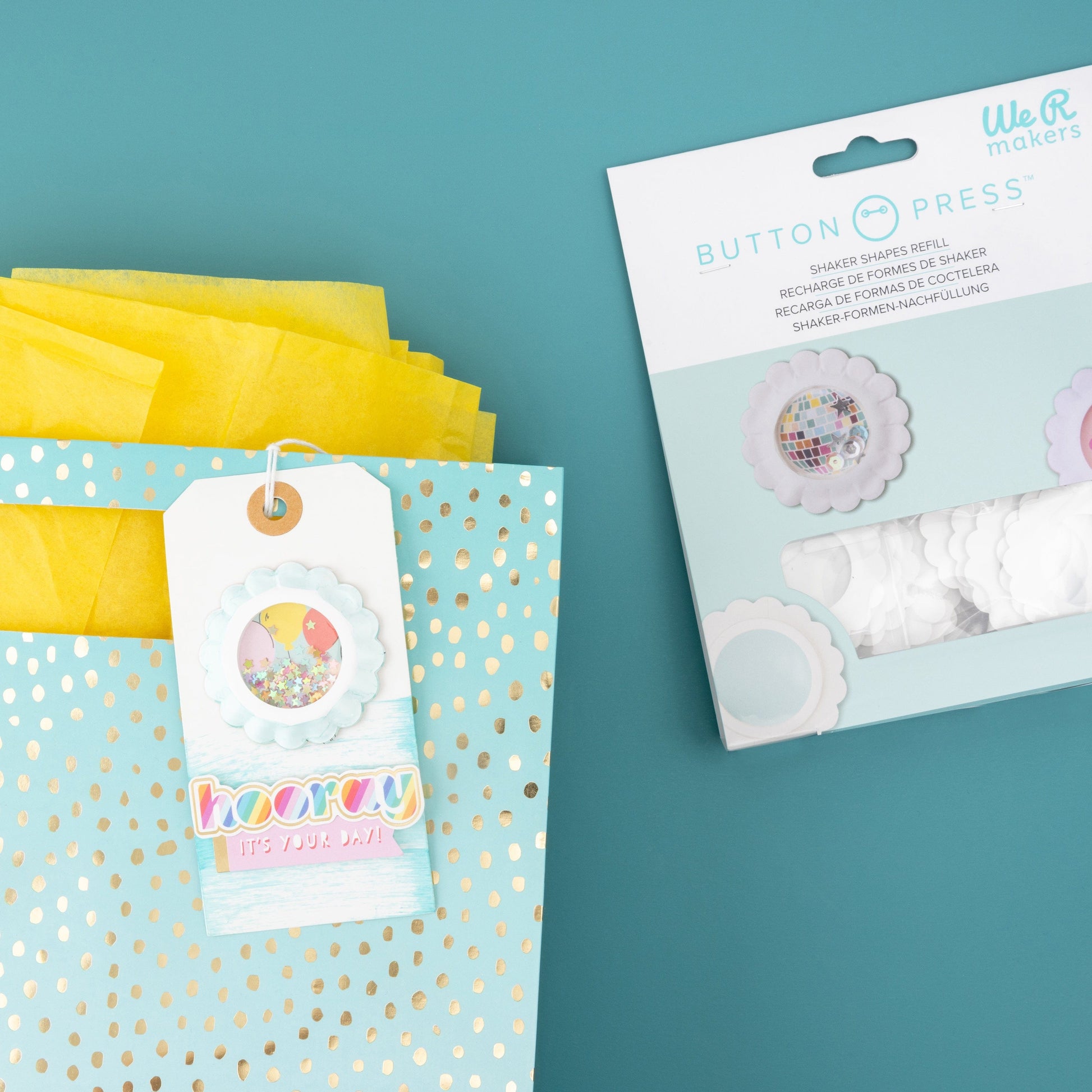 We R Makers Button Press We R Scallop Circle Button Press Insert and Sticker/Shaker Refills