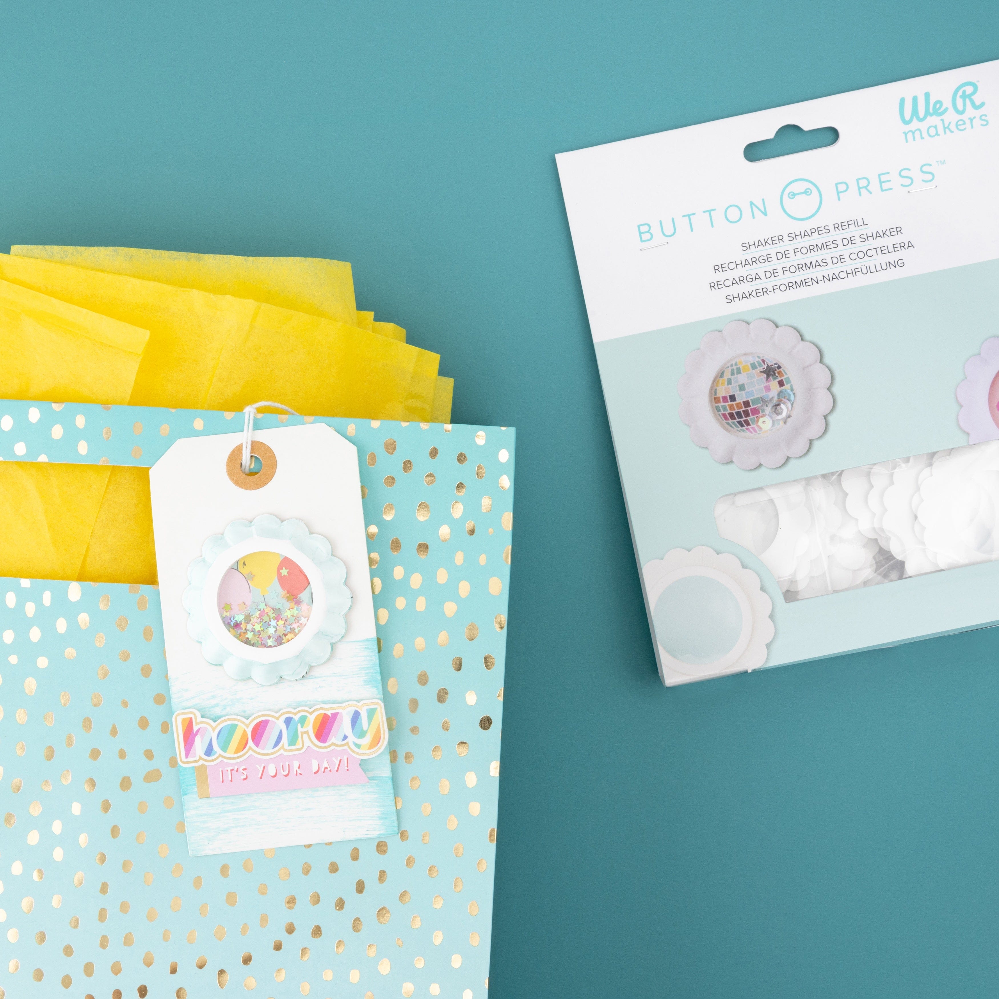 We R Makers Button Press We R Scallop Circle Button Press Insert and Sticker/Shaker Refills