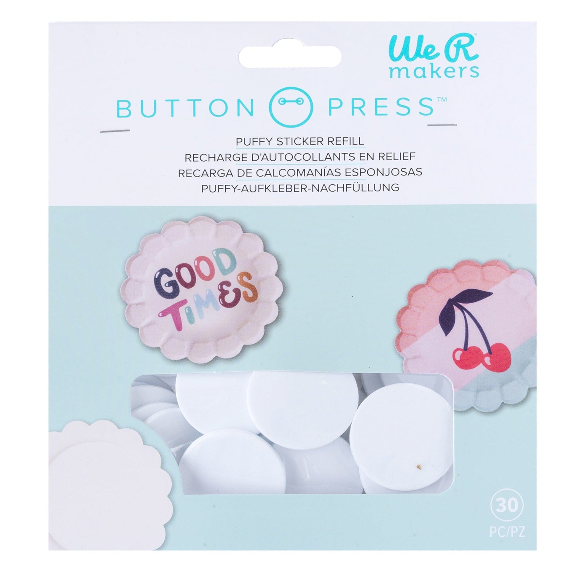 We R Makers Button Press We R Scallop Circle Button Press Insert and Sticker/Shaker Refills