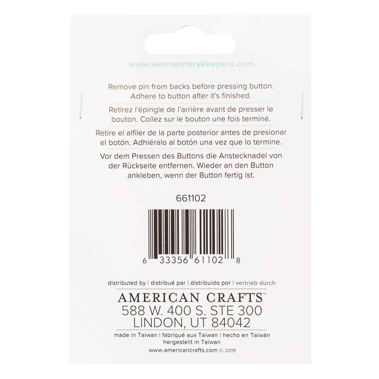 We R Makers Buttons We R Makers Button Press Adhesive Magnets Back - 6 Pack
