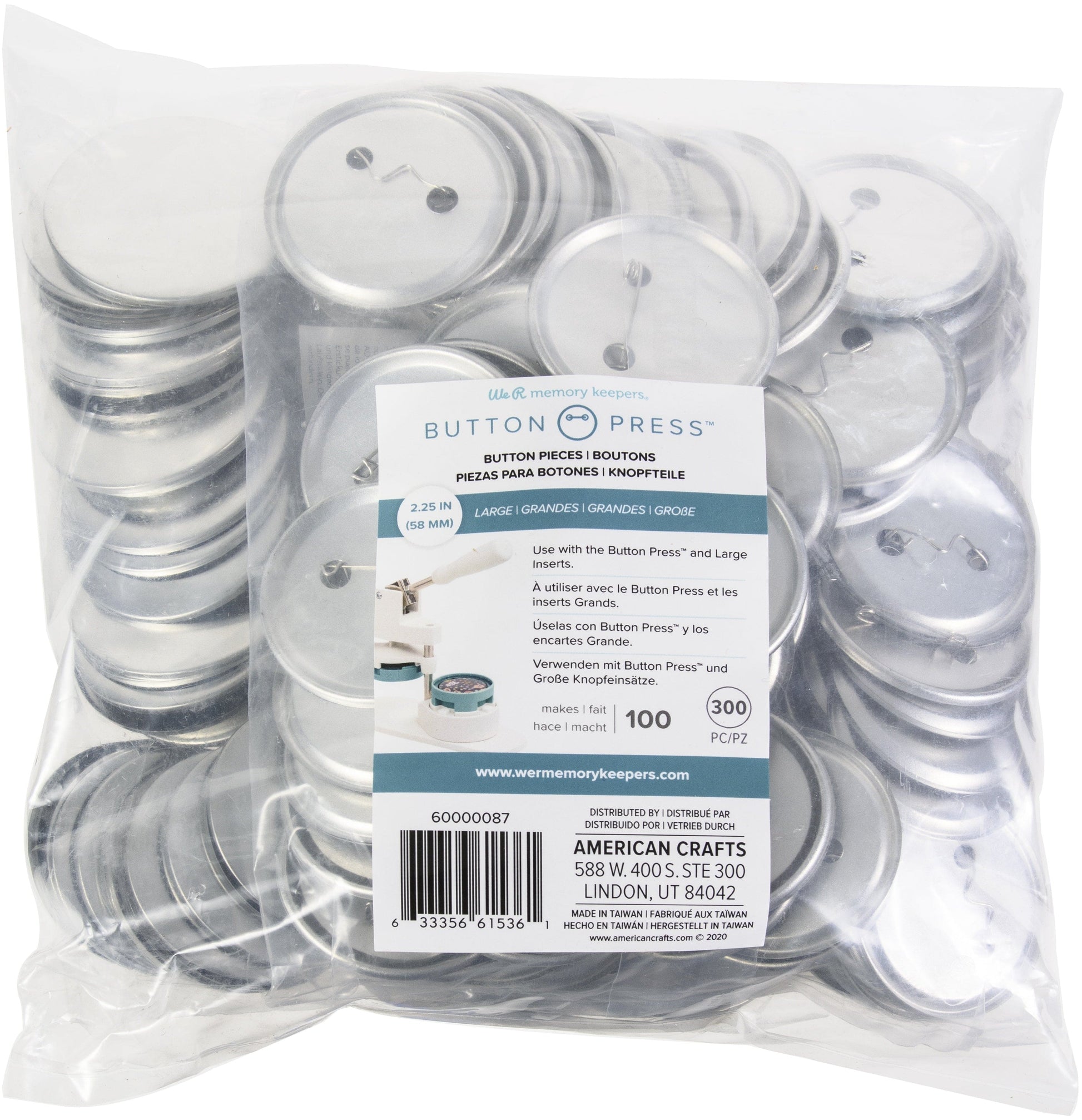 We R Makers Buttons We R Makers Button Press Circle Buttons Bulk Refill Bag - 100 Pack