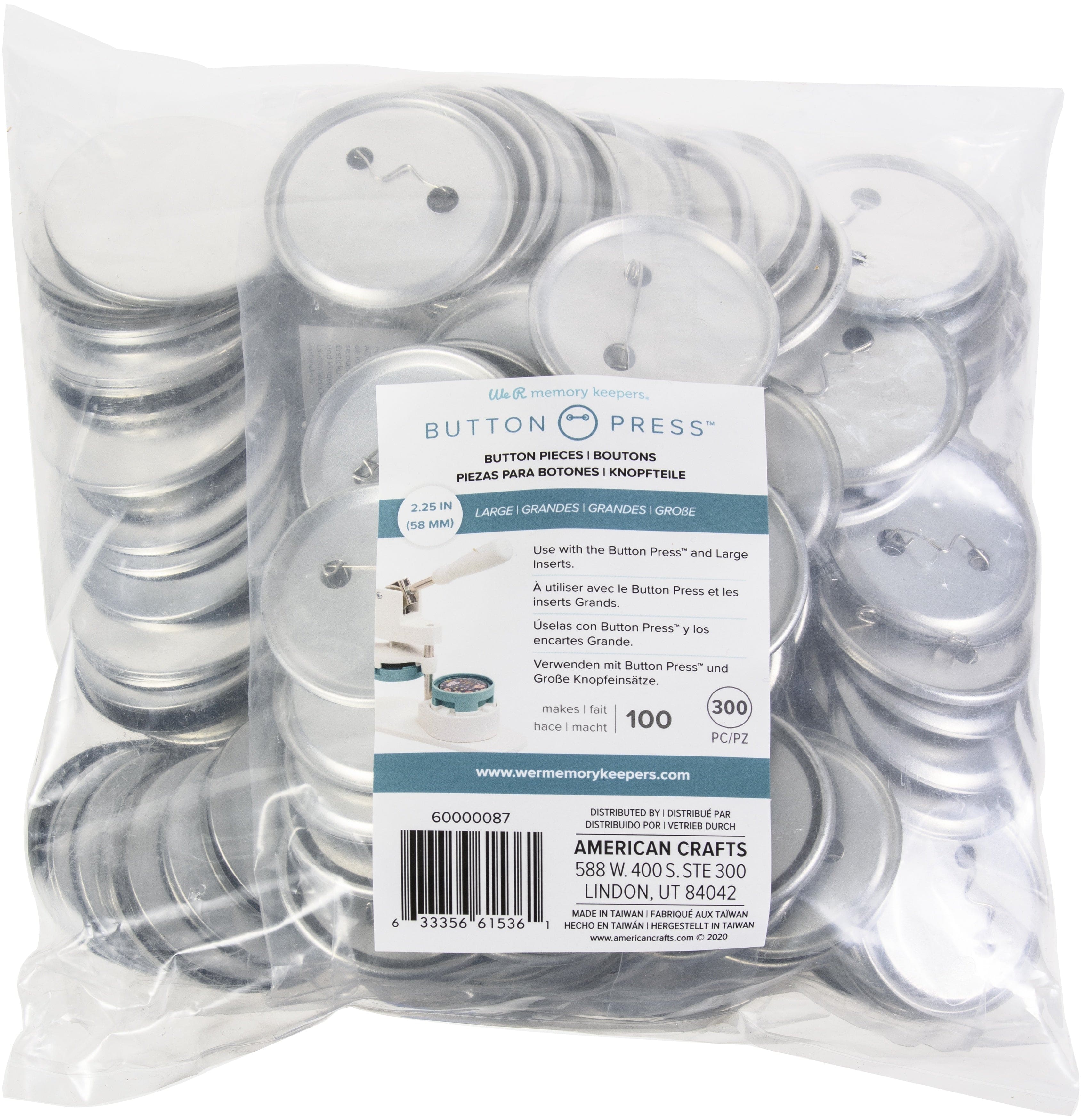 We R Makers Buttons We R Makers Button Press Circle Buttons Bulk Refill Bag - 100 Pack