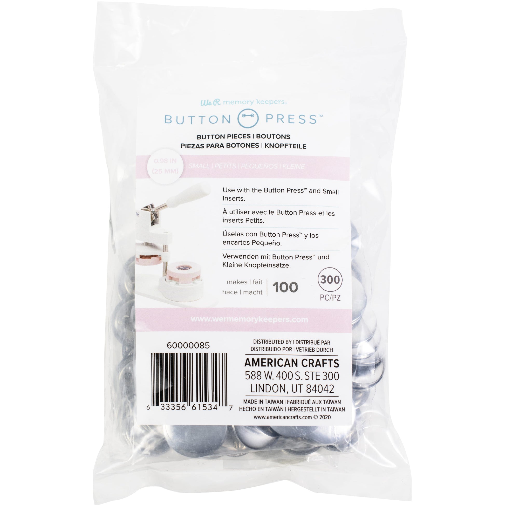 We R Makers Buttons We R Makers - Button Press Circle Buttons Bulk Refill Bag – Small (100 Pack)
