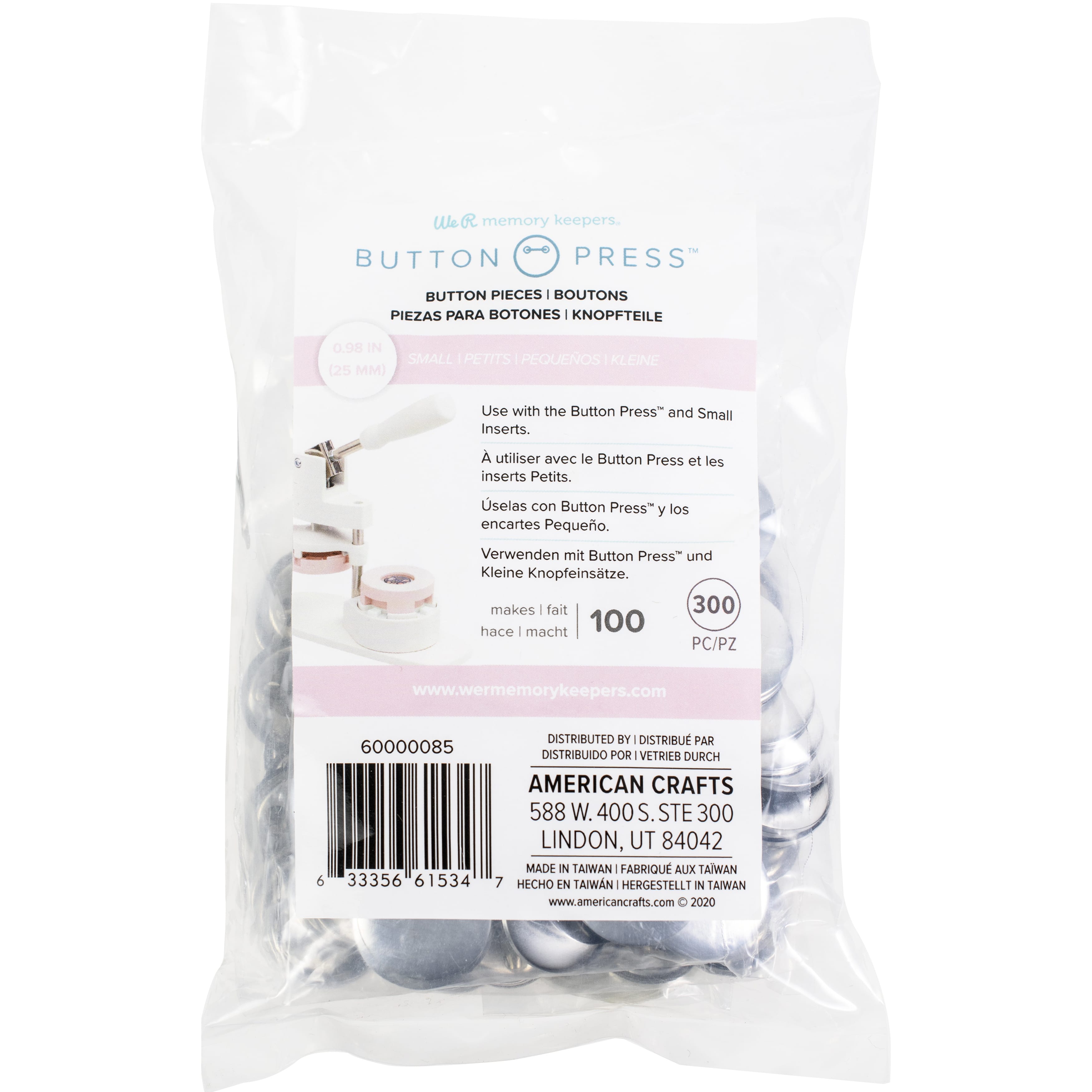 We R Makers Buttons We R Makers - Button Press Circle Buttons Bulk Refill Bag – Small (100 Pack)