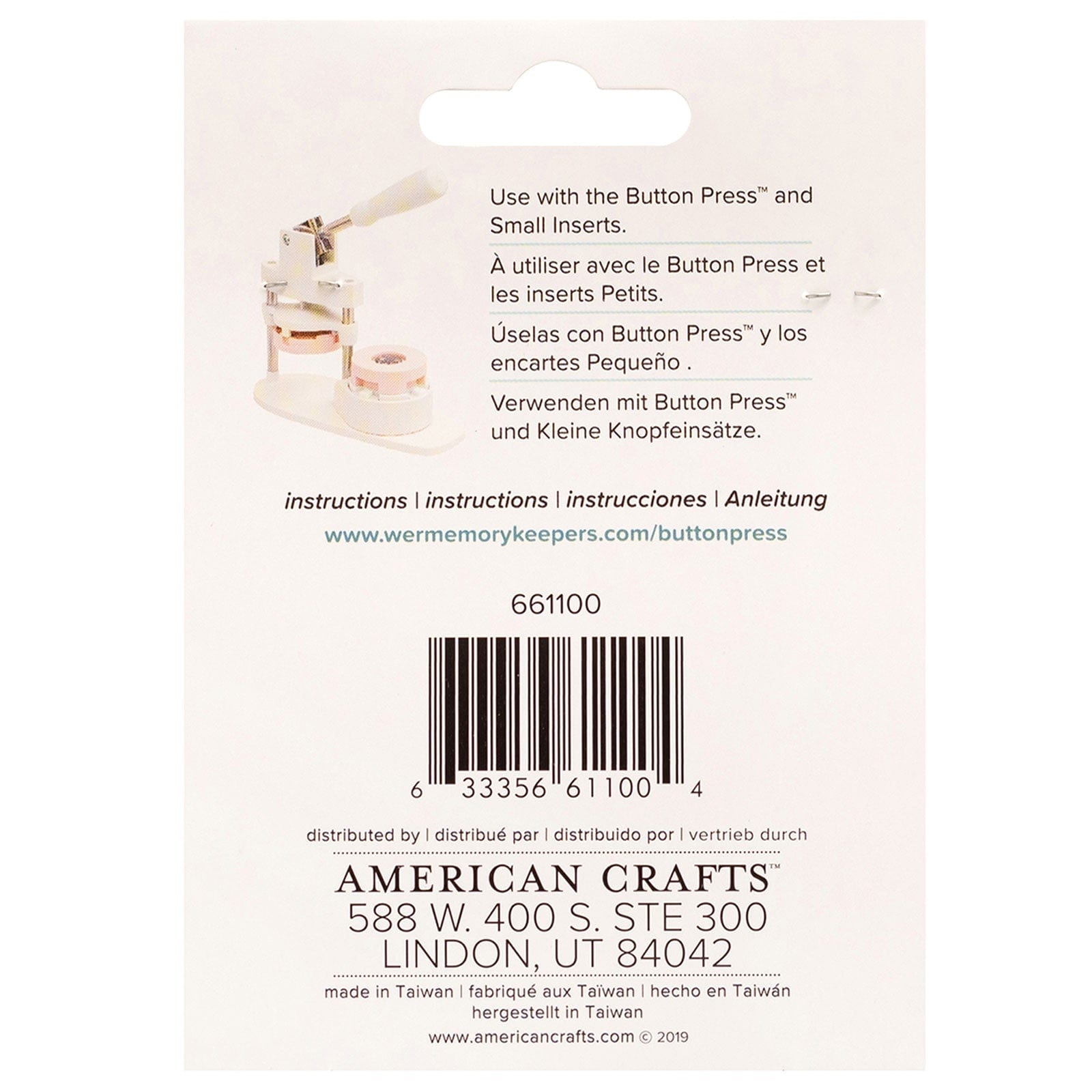 We R Makers Buttons We R Makers Button Press Small Circle 25mm Button Paper Clip Kit - 5 Pack