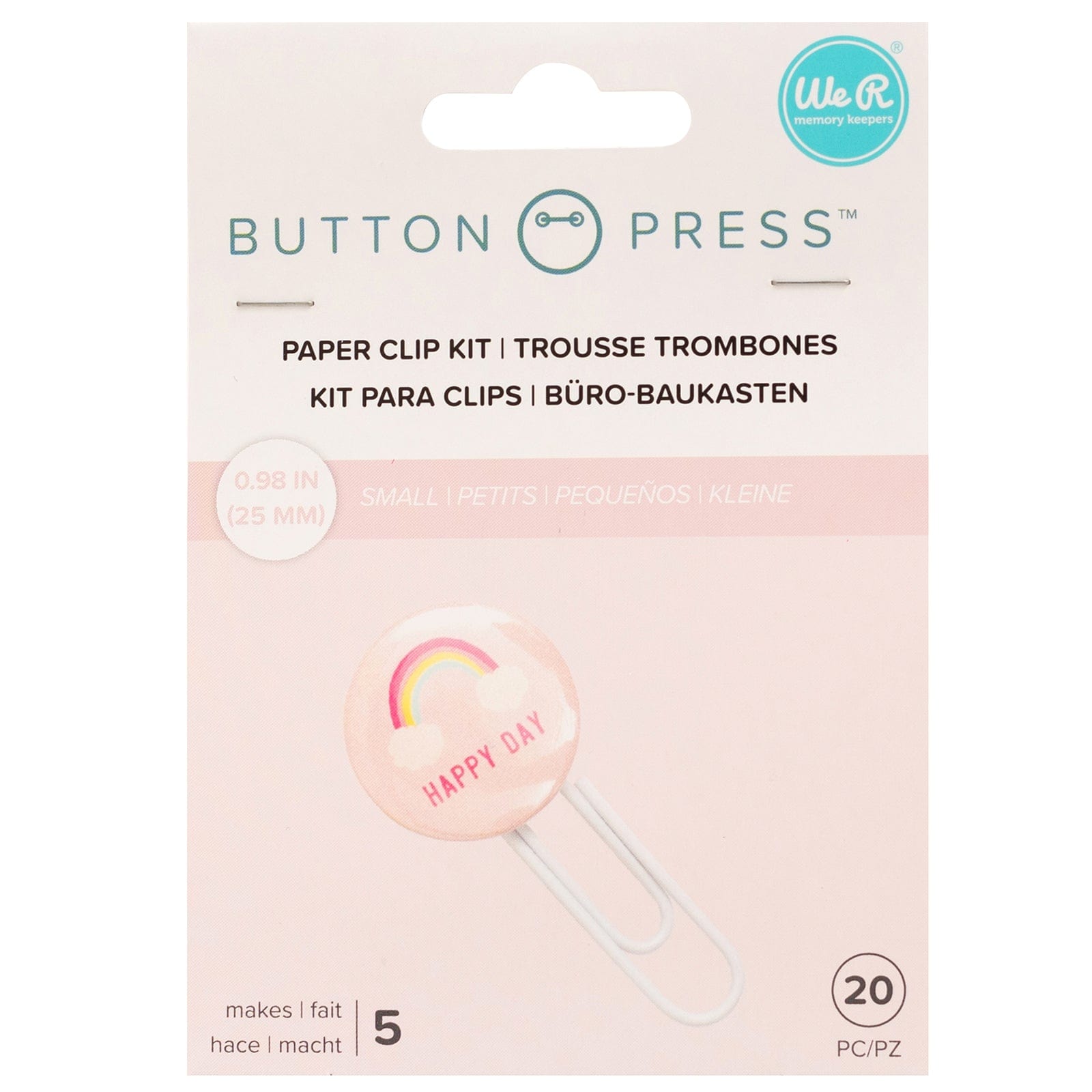 We R Makers Buttons We R Makers Button Press Small Circle 25mm Button Paper Clip Kit - 5 Pack