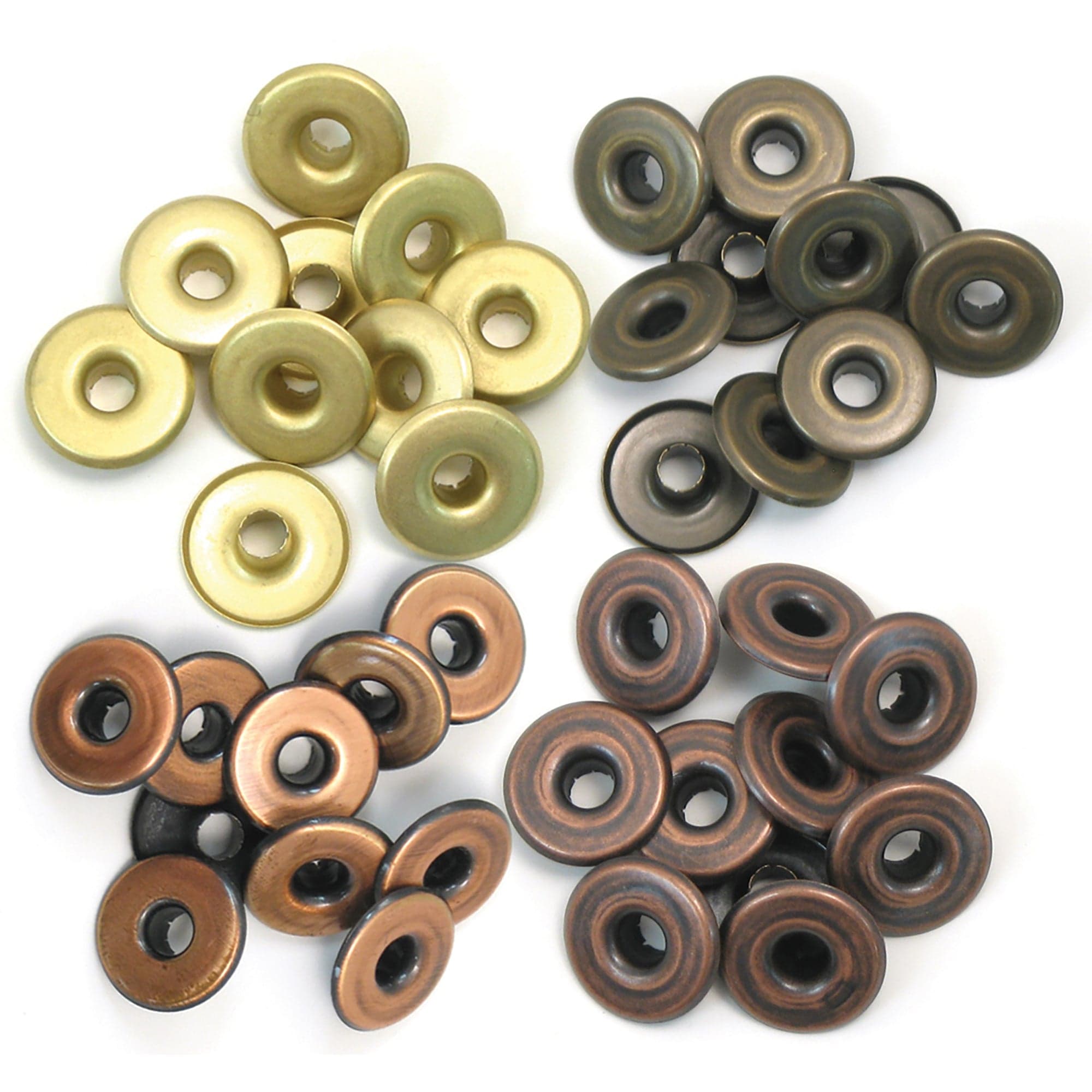 We R Makers Clips & Fasteners Warm Metal Mix We R Wide Eyelets, 40 pack - Available in Multiple Colors