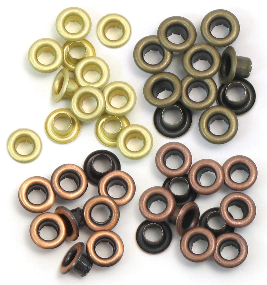 We R Makers Clips & Fasteners Warm Metal We R Standard Eyelets, 60 pack - Available in Multiple Colors