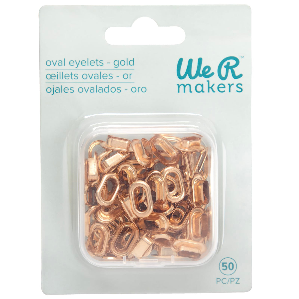 We R Makers Clips & Fasteners We R Makers - Oval Size Eyelets - Gold (50 Pack)