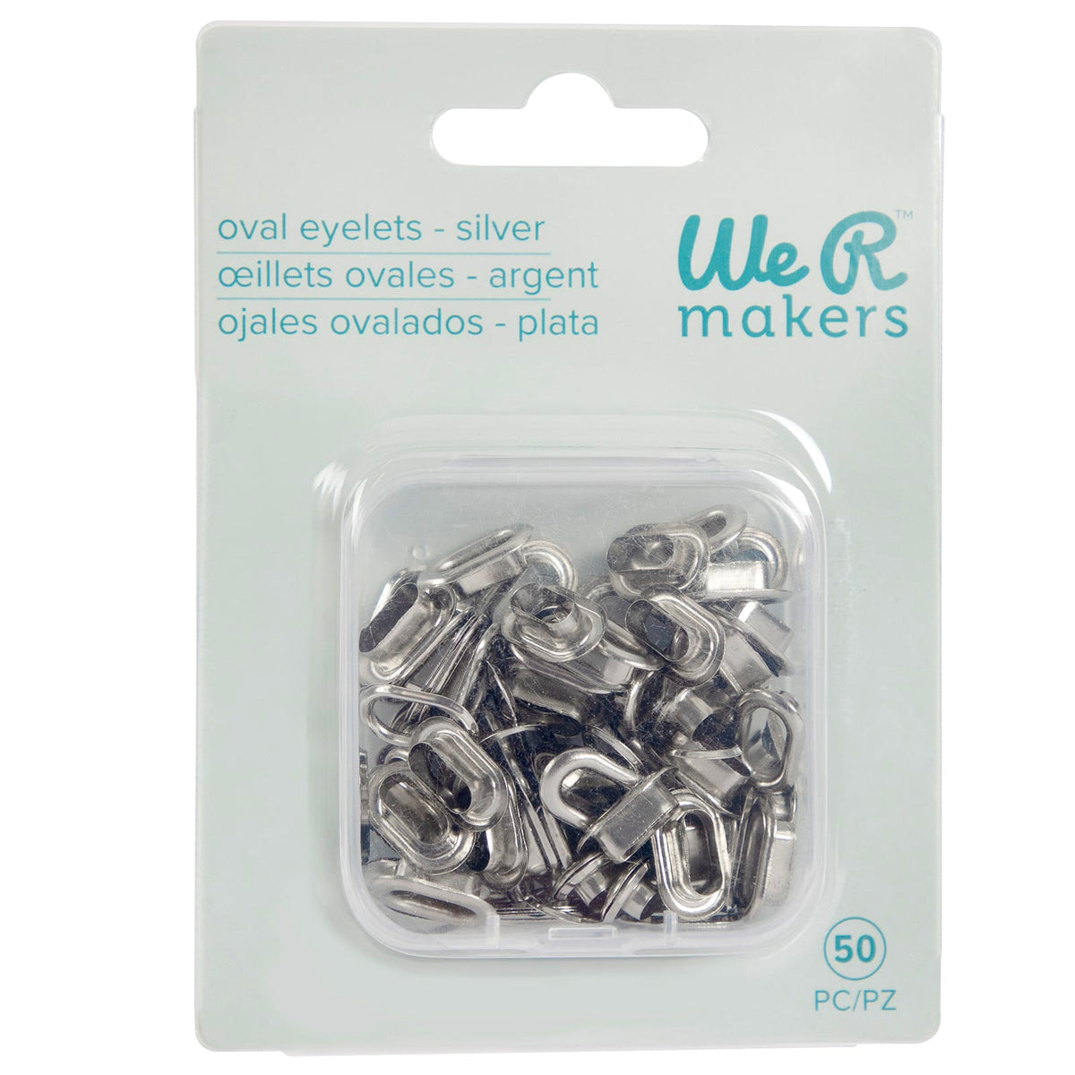 We R Makers Clips & Fasteners We R Makers - Oval Size Eyelets - Silver (50 Pack)