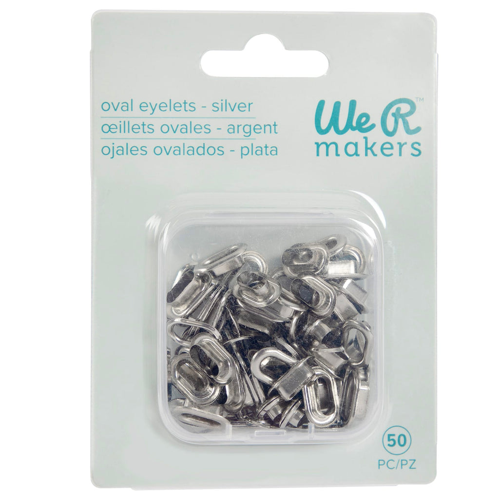 We R Makers Clips & Fasteners We R Makers - Oval Size Eyelets - Silver (50 Pack)
