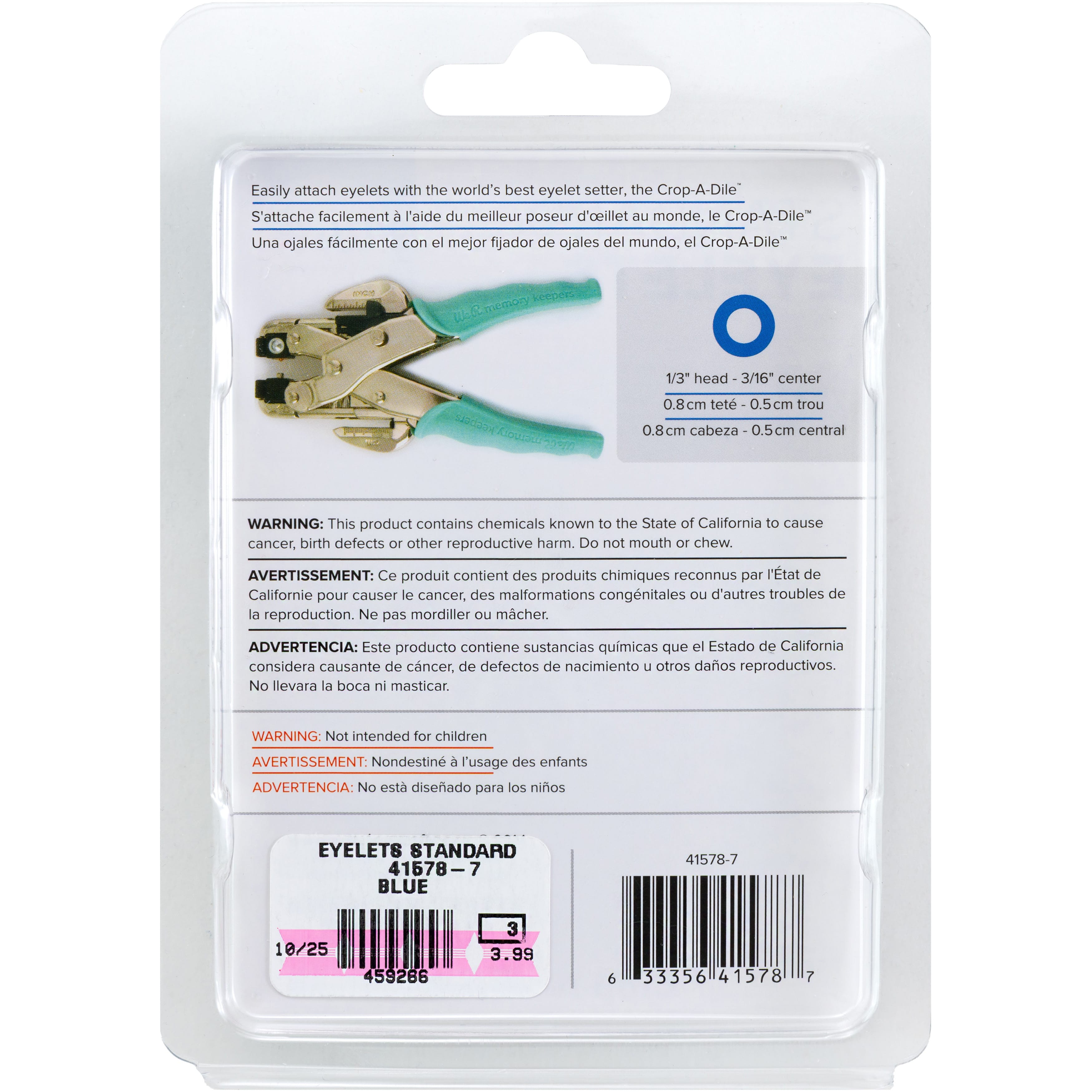 We R Makers Clips & Fasteners We R Makers - Standard Size Eyelets & Washers - Blue (60 Pack)