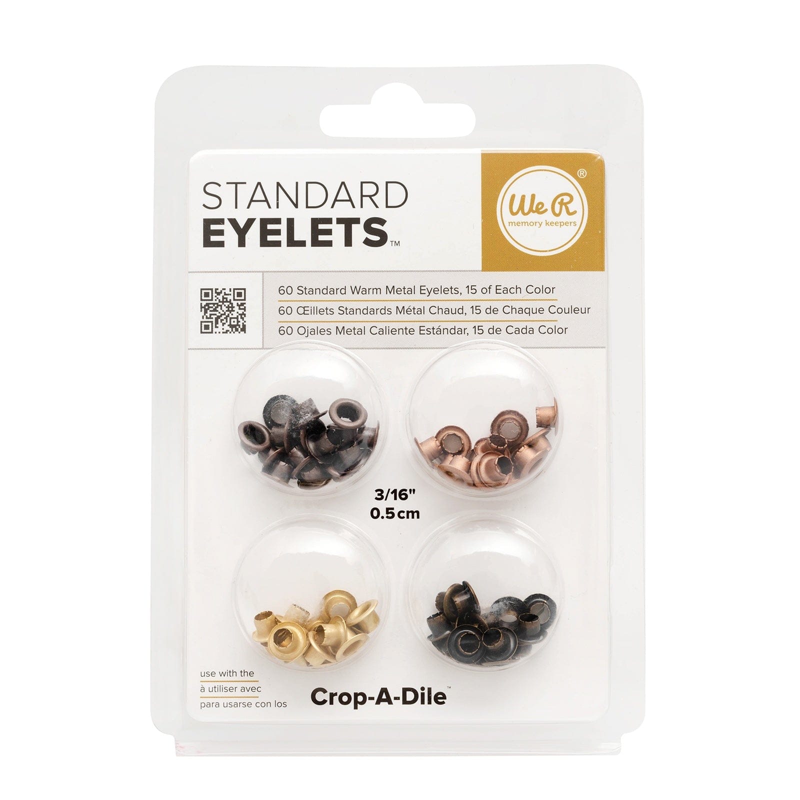 We R Makers Clips & Fasteners We R Standard Eyelets, 60 pack - Available in Multiple Colors