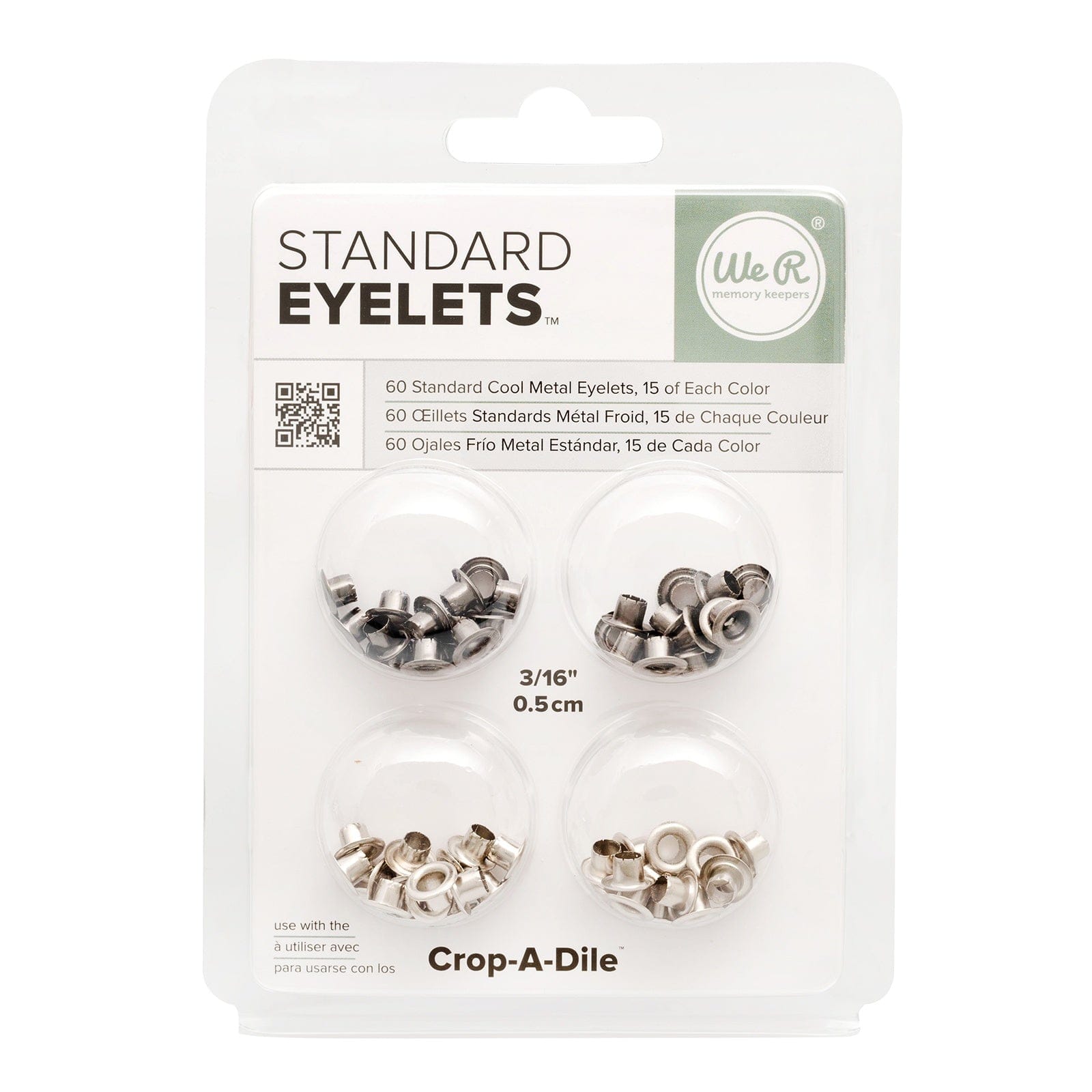 We R Makers Clips & Fasteners We R Standard Eyelets, 60 pack - Available in Multiple Colors