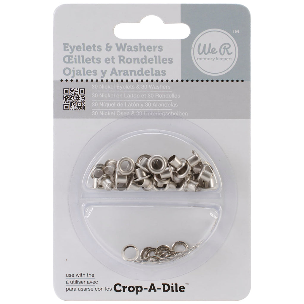 We R Makers Clips & Fasteners We R Standard Size Eyelets & Washers - Nickel (60 Pack)