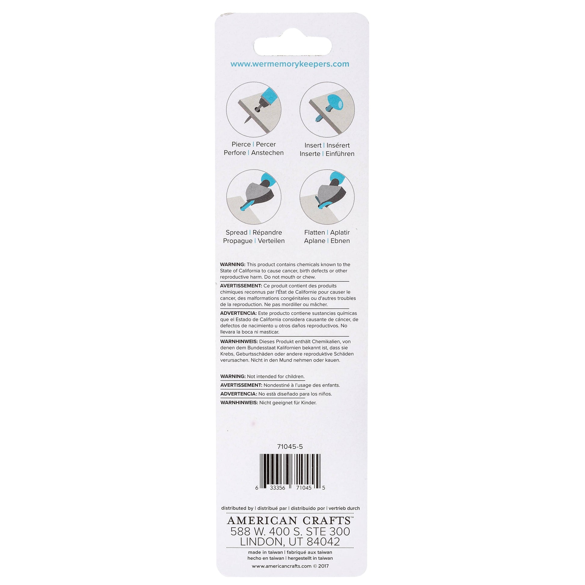 We R Makers EK Tools - Brad Setter & Piercing Tool - White