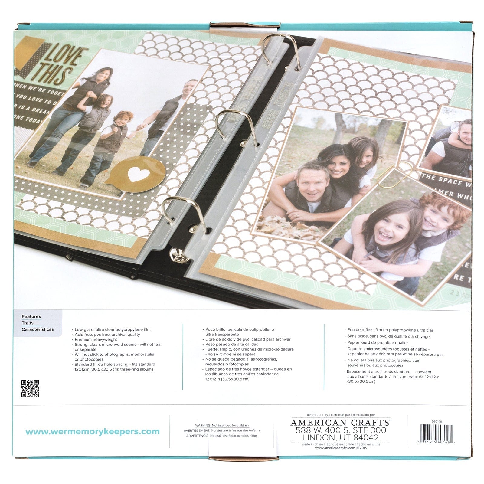 We R Makers Page Protectors We R Ring Photo Sleeves 12x12" 50 Pack-Full Page