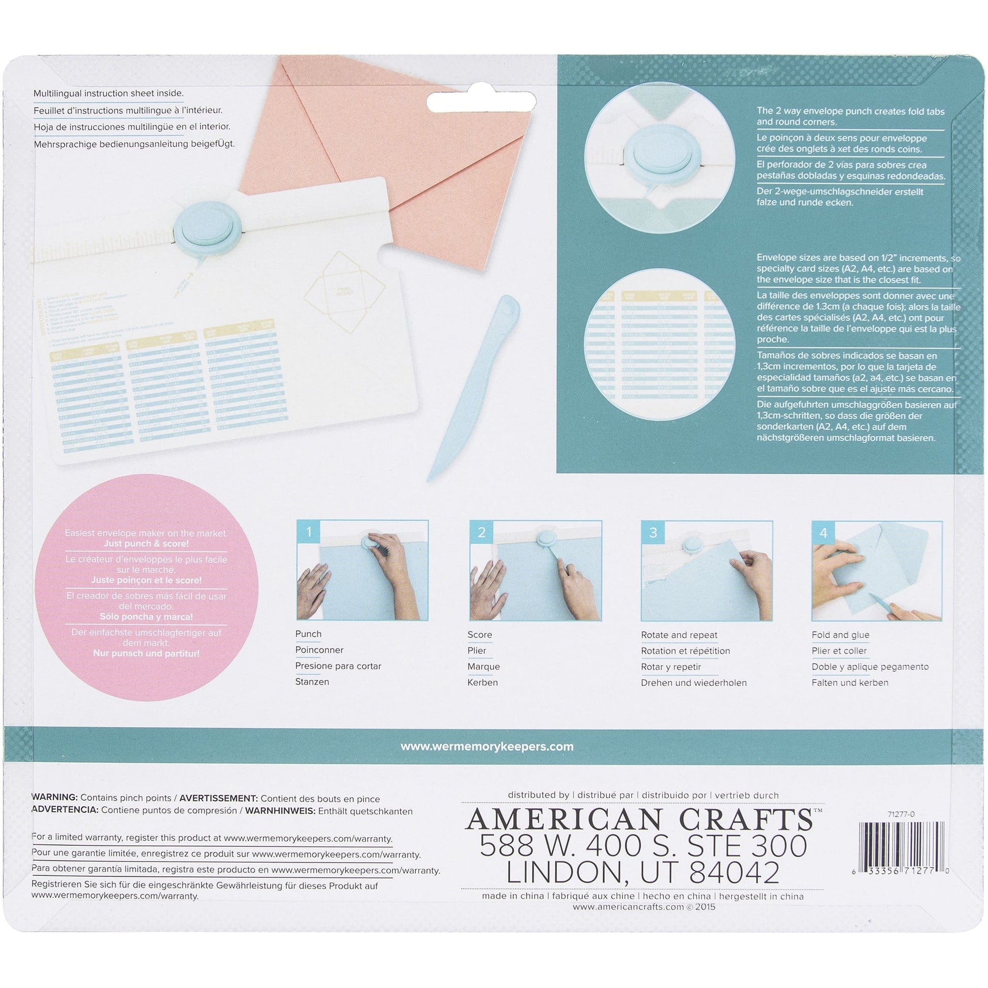 We R Makers Tools We R Envelope Punch Board - 6.75"X10.5"