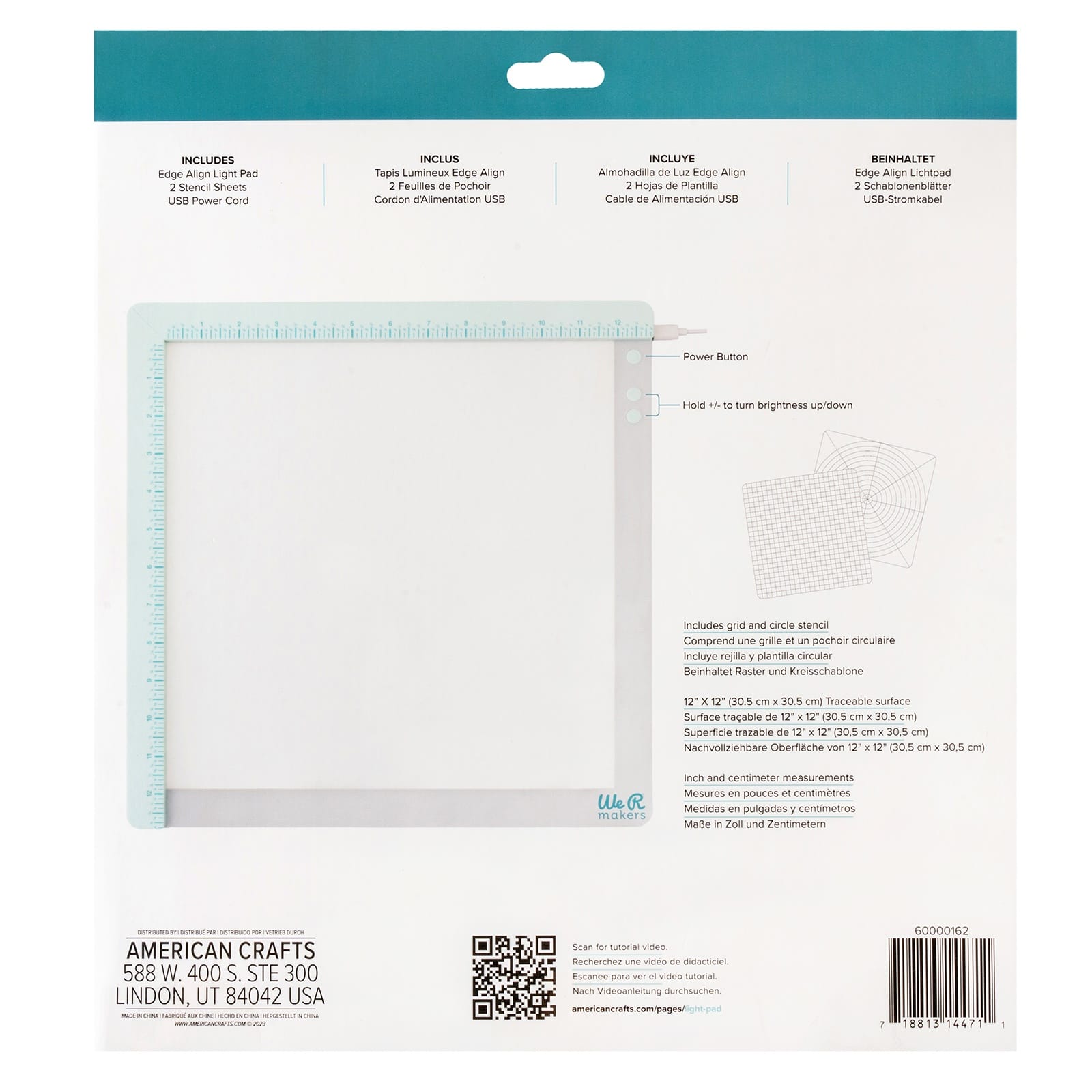 We R Makers Tools We R Makers – 12" x 12" Edge Align Light Pad