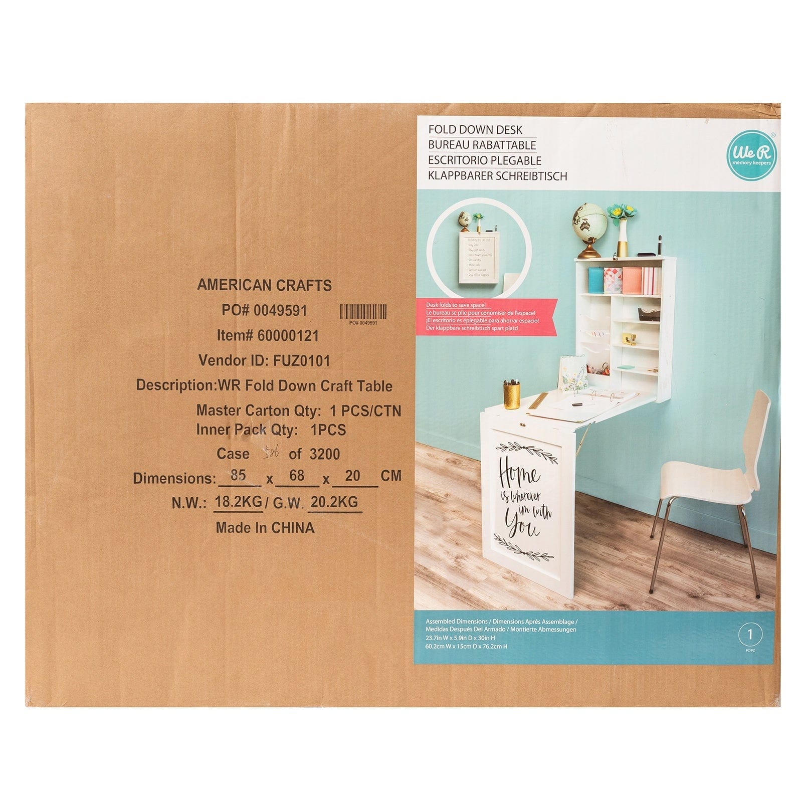 We R Makers We R All Purpose Fold Down Table-White